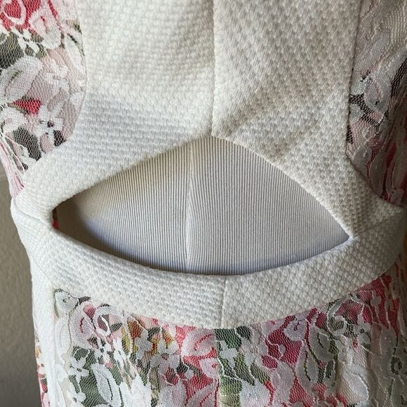 Miss Selfridge Floral Lace Cutout Dress Size 10 - Picture 4 of 11